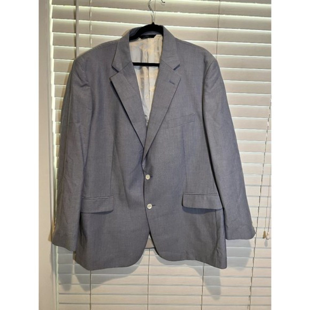 Brooks Brothers 346 Mens Light Blue Two Button Blazer Sport Coat 48L Notch Lapel